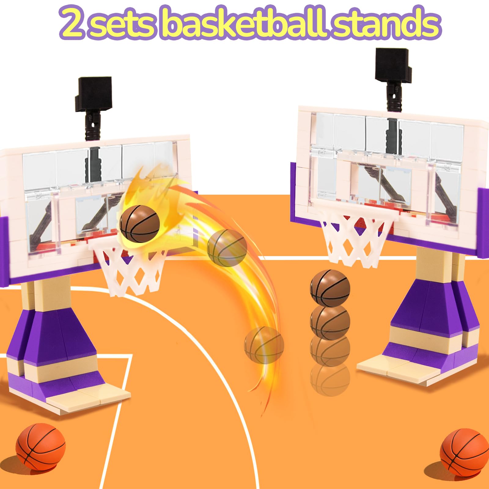 Amazon.com: Cabeeskii Basketball Playset Building Blocks